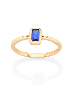 GOLD SMALL PIECE OF LOVE SOLITAIRE RING IN BLUE