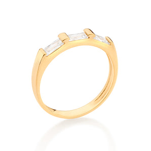 GOLD GLISTENING MORNING RING IN WHITE