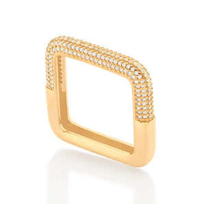 GOLD SQUARE STUDDED RING