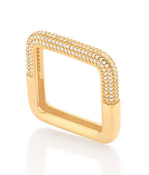 GOLD SQUARE STUDDED RING
