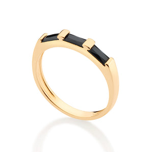 GOLD GLISTENING MORNING RING IN BLACK