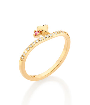 GOLD SHINY HEART SKINNY RING
