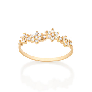 GOLD GARDEN FLOWERS SKINNY RING