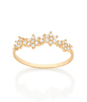 GOLD GARDEN FLOWERS SKINNY RING