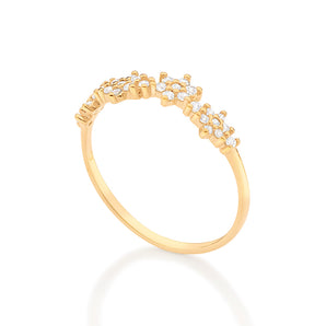 GOLD GARDEN FLOWERS SKINNY RING