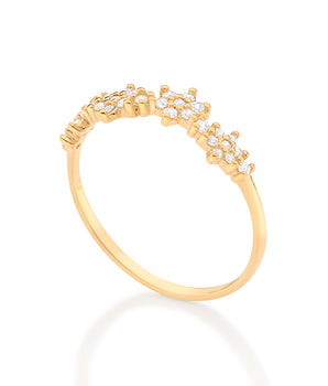 GOLD GARDEN FLOWERS SKINNY RING