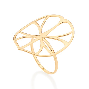 MAXI LEAF RING 18K GOLD PLATED