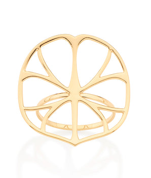 MAXI LEAF RING 18K GOLD PLATED
