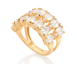 GOLD DOUBLE DROPS MAXI RING
