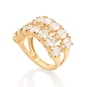 GOLD DOUBLE DROPS MAXI RING