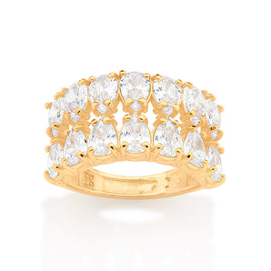 GOLD DOUBLE DROPS MAXI RING
