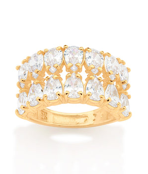 GOLD DOUBLE DROPS MAXI RING