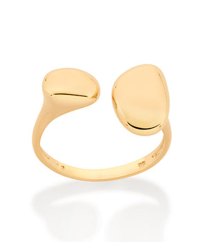 GOLD ADJUSTABLE ASYMMETRICAL CIRCLE RING