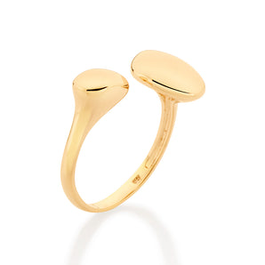 GOLD ADJUSTABLE ASYMMETRICAL CIRCLE RING