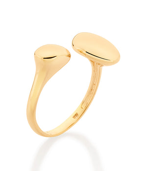 GOLD ADJUSTABLE ASYMMETRICAL CIRCLE RING
