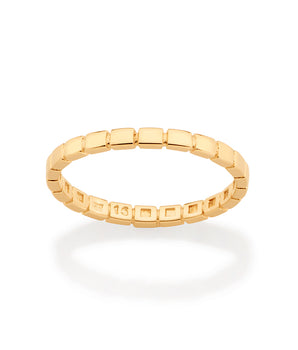 GOLD RECTANGLE TEXTURE SKINNY RING