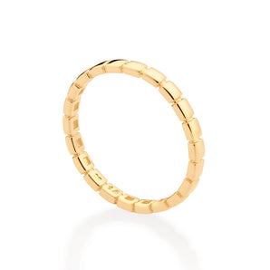 GOLD RECTANGLE TEXTURE SKINNY RING