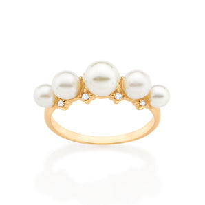GOLD PEARL OVERLOAD RING