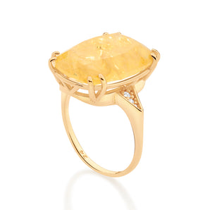 GOLD PLATED RING WITH CRYSTAL AND ZIRCONIA
