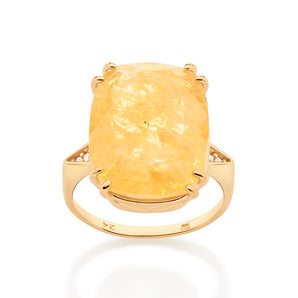 GOLD PLATED RING WITH CRYSTAL AND ZIRCONIA