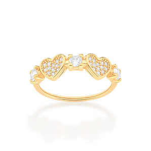 GOLD LOVELY HEART SKINNY RING