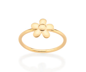 GOLD TINY FLOWER SKINNY RING