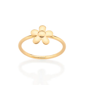 GOLD TINY FLOWER SKINNY RING