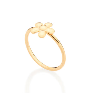 GOLD TINY FLOWER SKINNY RING