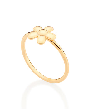 GOLD TINY FLOWER SKINNY RING