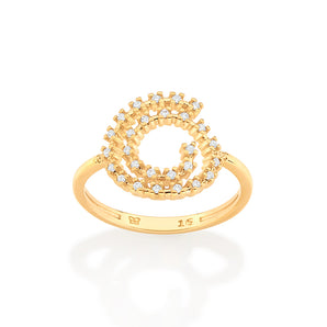 GOLD STUDDED SPIRAL RING