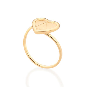 GOLD OUR LADY REVEALED HEART RING