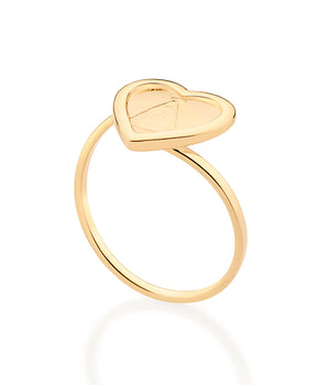 GOLD OUR LADY REVEALED HEART RING