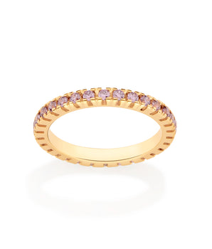GOLD LILAC STUDDED SKINNY RING
