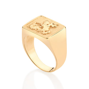 GOLD MEN'S SAINT GEORGE RING