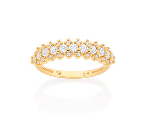 GOLD WHITE FIRE RING