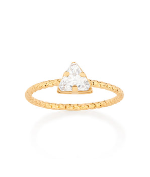 GOLD GLEAMING TRIANGLE RING