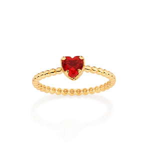 GOLD MOMMY RING IN RED