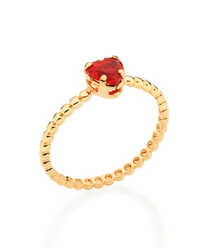 GOLD MOMMY RING IN RED