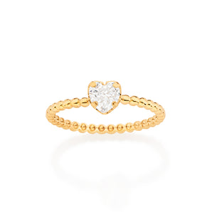 GOLD MOMMY RING IN WHITE