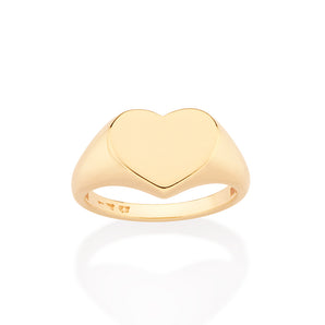 GOLD HEART PINKY RING