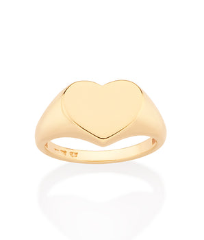GOLD HEART PINKY RING