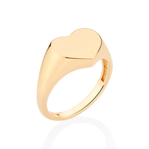 GOLD HEART PINKY RING