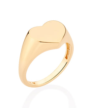 GOLD HEART PINKY RING