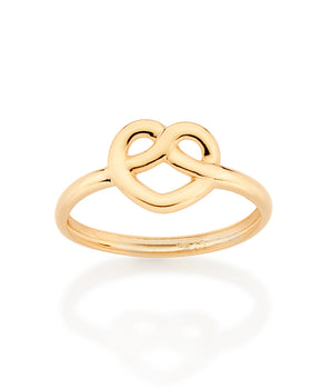 GOLD HEART KNOT SKINNY RING