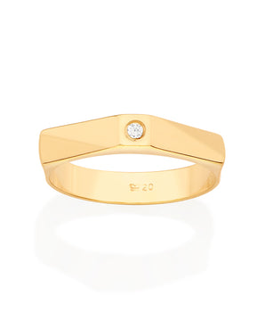 GOLD I LOVE YOU STUDDED WEDDING BAND