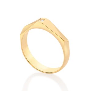GOLD I LOVE YOU STUDDED WEDDING BAND