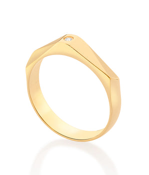 GOLD I LOVE YOU STUDDED WEDDING BAND