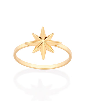 GOLD COMPASS SKINNY RING