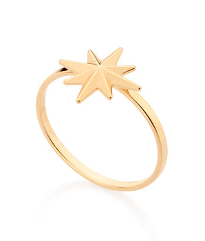 GOLD COMPASS SKINNY RING