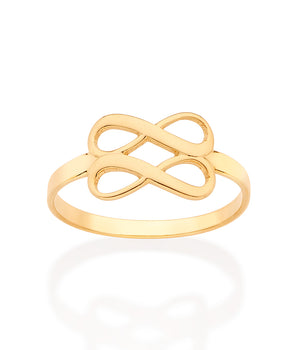 GOLD DOUBLE INFINITY SIGN RING
